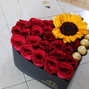 Caja Corazon Coqueta 21 Rosas