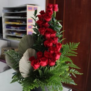 Caja Circular Med en \"S\" 25 Rosas