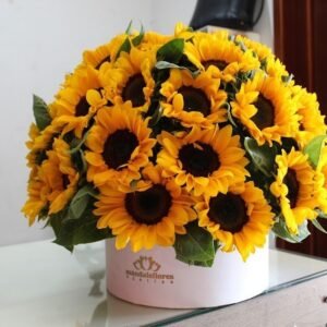 Caja Circular Gde 50 Girasoles