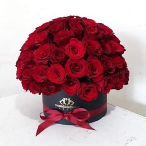 Caja Circular Gde Bouquet de 100 Rosas
