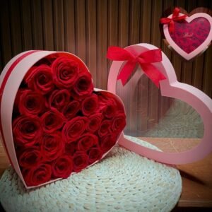 Corazon rosa con 24 rosas