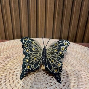 Mariposa negra efecto glitter