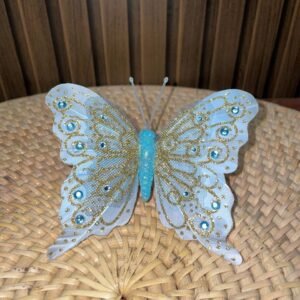 Mariposa azul cielo efecto glitter