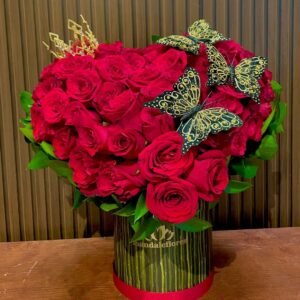 Corazon Fantasia  de Amor con mariposas y coronita