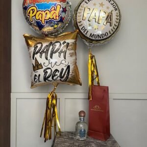 3 globos c/ botella 7 leguas 375ml