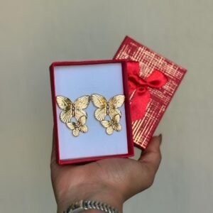 Arete de mariposa doble